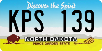 ND license plate KPS139