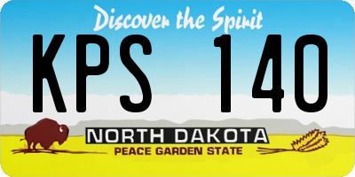 ND license plate KPS140