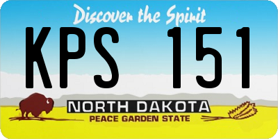 ND license plate KPS151