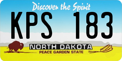 ND license plate KPS183