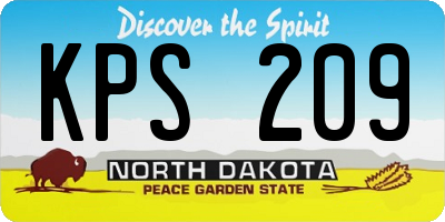 ND license plate KPS209
