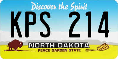 ND license plate KPS214