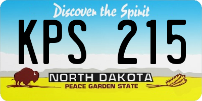 ND license plate KPS215