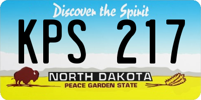 ND license plate KPS217