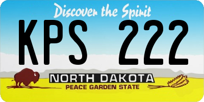 ND license plate KPS222
