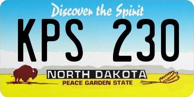 ND license plate KPS230