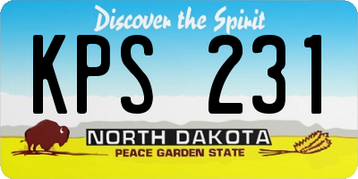 ND license plate KPS231