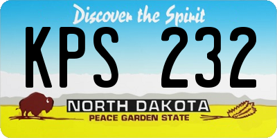 ND license plate KPS232