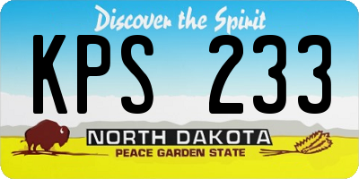 ND license plate KPS233
