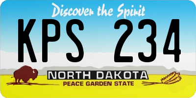 ND license plate KPS234