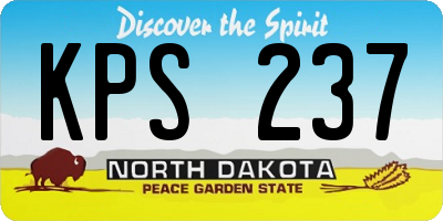 ND license plate KPS237