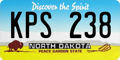 ND license plate KPS238