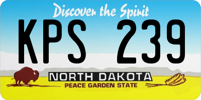 ND license plate KPS239