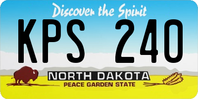ND license plate KPS240