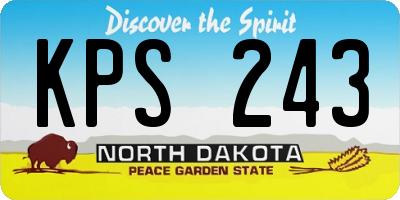 ND license plate KPS243