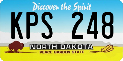 ND license plate KPS248