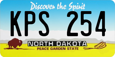 ND license plate KPS254