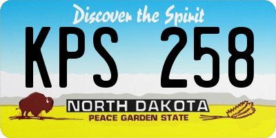 ND license plate KPS258