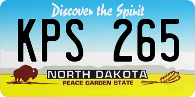 ND license plate KPS265