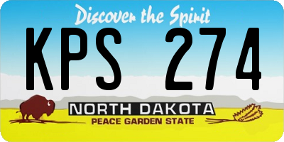 ND license plate KPS274