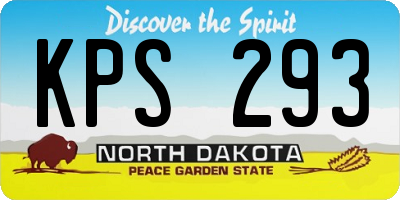 ND license plate KPS293