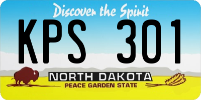 ND license plate KPS301