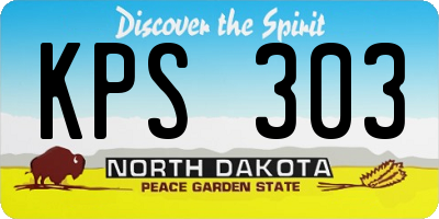 ND license plate KPS303