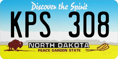 ND license plate KPS308