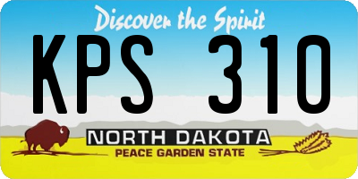 ND license plate KPS310