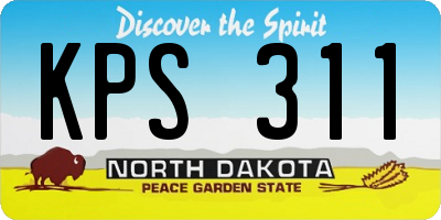 ND license plate KPS311