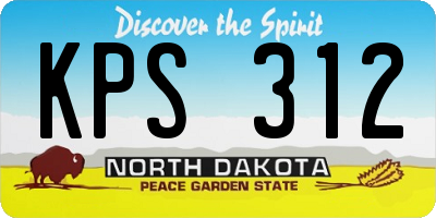 ND license plate KPS312