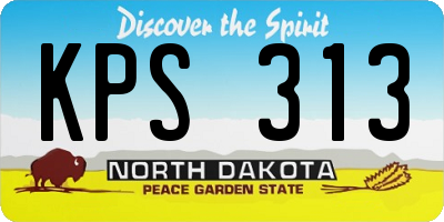 ND license plate KPS313