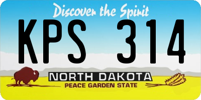 ND license plate KPS314