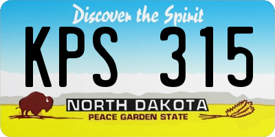 ND license plate KPS315