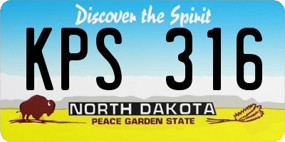 ND license plate KPS316