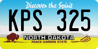 ND license plate KPS325