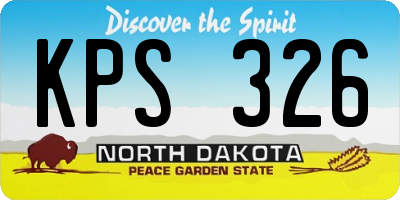 ND license plate KPS326