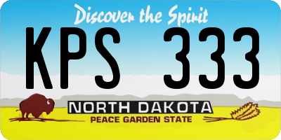 ND license plate KPS333