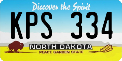 ND license plate KPS334