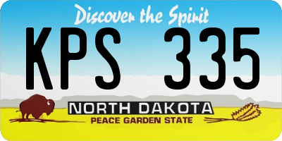 ND license plate KPS335