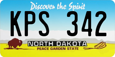 ND license plate KPS342