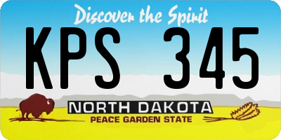 ND license plate KPS345