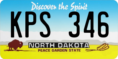 ND license plate KPS346