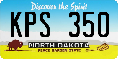 ND license plate KPS350