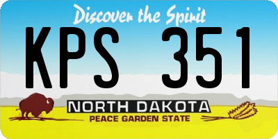 ND license plate KPS351