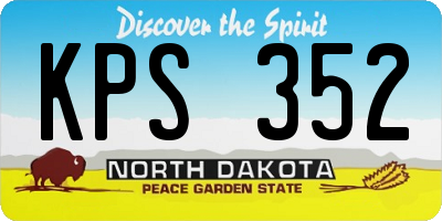 ND license plate KPS352