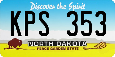 ND license plate KPS353