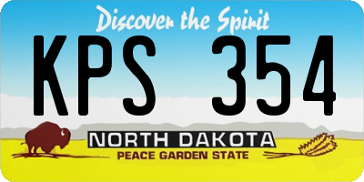 ND license plate KPS354