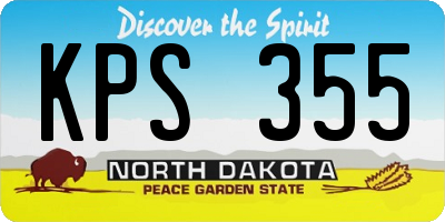 ND license plate KPS355