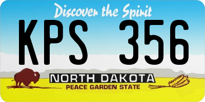 ND license plate KPS356